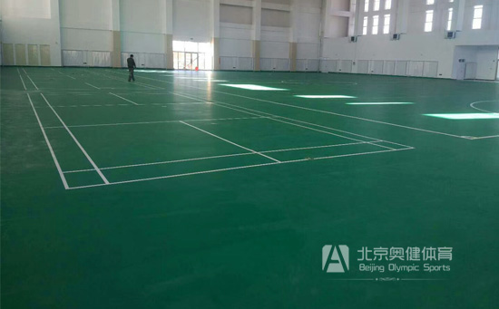室內布紋pvc運動地板羽毛球場