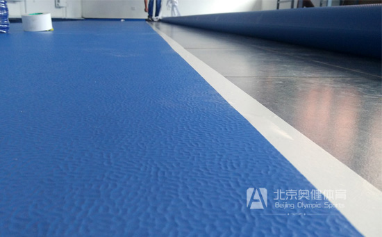室內布紋pvc運動地板施工圖