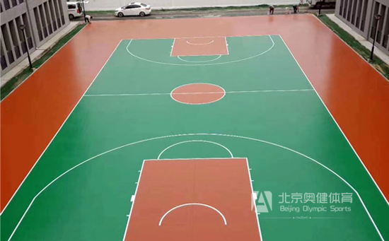 塑膠籃球場(chǎng)地施工圖片